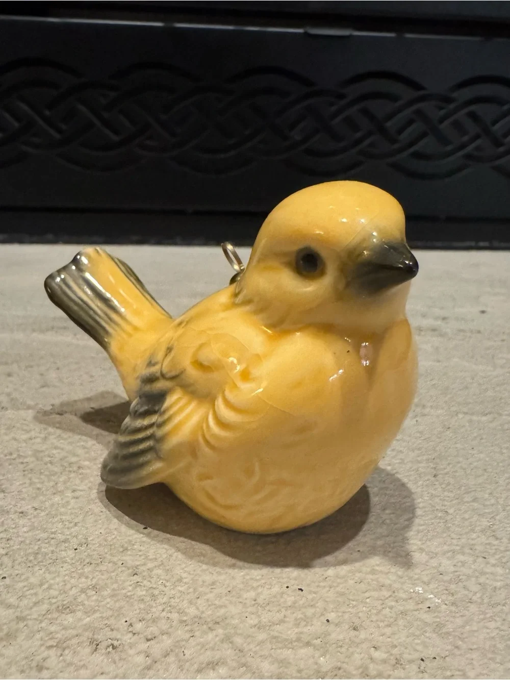 Vintage Ceramic Yellow Bird Figurine - Decorative Pet Bird Accent